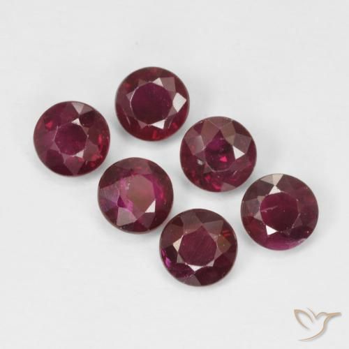 Pedras preciosas de Rubi Vermelho escuro natural de 1.50 ct, Redondo, VS-SI