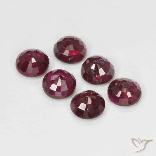 Pedras preciosas de Rubi Vermelho escuro natural de 1.50 ct, Redondo, VS-SI