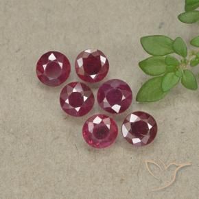 Pedras preciosas de Rubi Vinho vermelho natural de 1.50 ct, Redondo, VS-SI