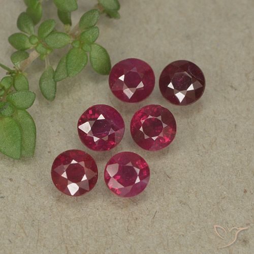 1.50ctw Natural Vermelho escuro Rubi, Redondo, VS-SI