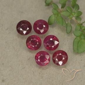 Pedras preciosas de Rubi Vermelho escuro natural de 1.50 ct, Redondo, VS-SI