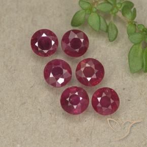 Pedras preciosas de Rubi Vinho vermelho natural de 1.55 ct, Redondo, VS-SI
