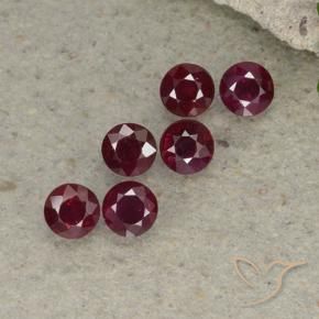 Pedras preciosas de Rubi Vermelho escuro natural de 1.85 ct, Redondo, VS-SI