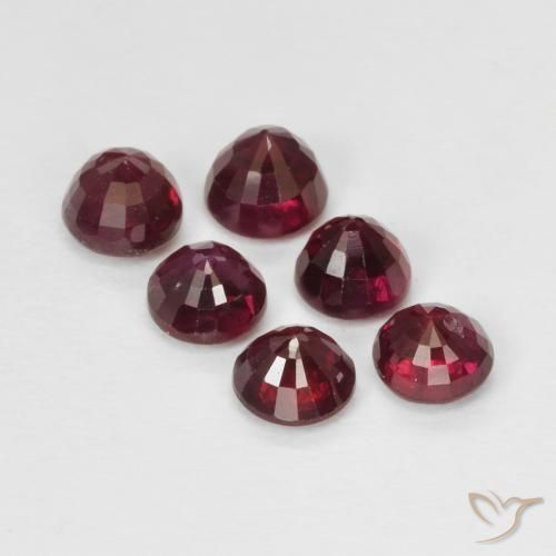 Pedras preciosas de Rubi vermelho médio natural de 1.80 ct, Redondo, VS-SI