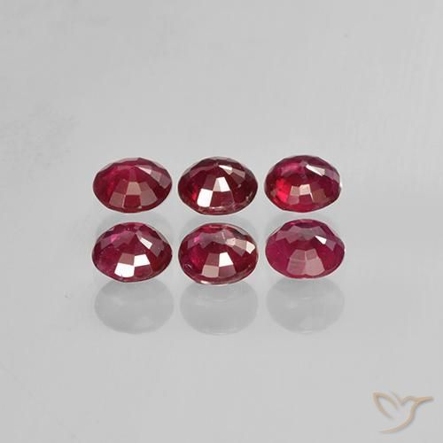 Pedras preciosas de Rubi vermelho médio natural de 1.40 ct, Redondo, VS-SI