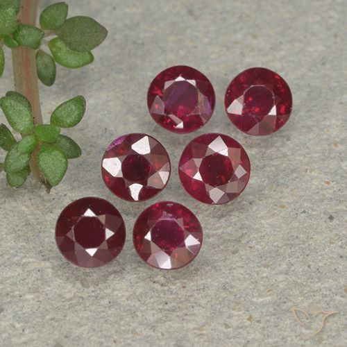 1.50ctw Natural Vermelho brilhante Rubi, Redondo, VS-SI