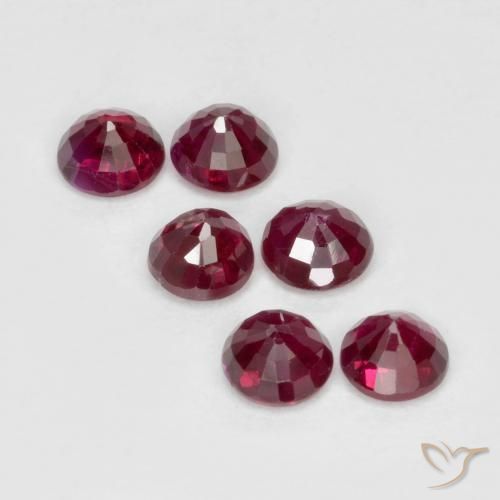 Pedras preciosas de Rubi vermelho médio natural de 1.33 ct, Redondo, VS-SI