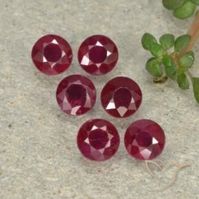 Pedras preciosas de Rubi Vinho vermelho natural de 1.56 ct, Redondo, VS-SI