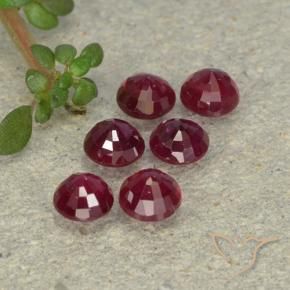 Pedras preciosas de Rubi Vinho vermelho natural de 1.56 ct, Redondo, VS-SI