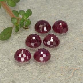 Pedras preciosas de Rubi vermelho médio natural de 1.52 ct, Redondo, VS-SI