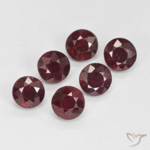 Pedras preciosas de Rubi Vinho vermelho natural de 1.79 ct, Redondo, VS-SI
