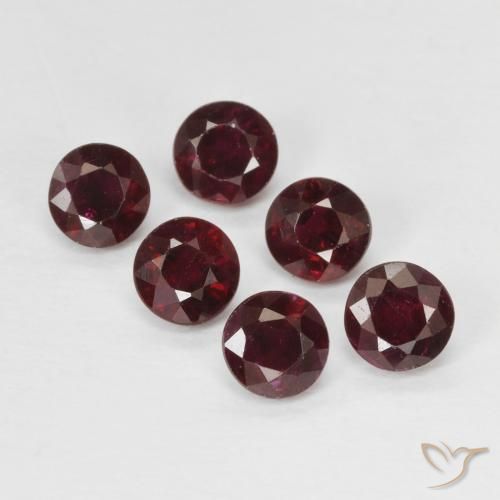 Pedras preciosas de rubi vinho vermelho natural de 1,51 ct, corte redondo, VS-SI