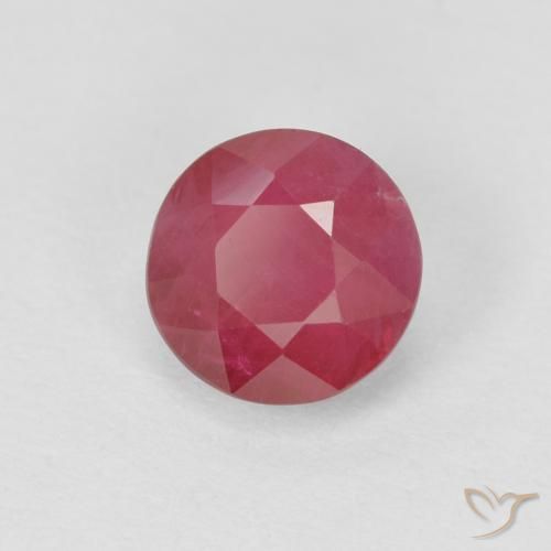 Rubi rosa avermelhado Natural 1.09ct, Redondo, VS-SI