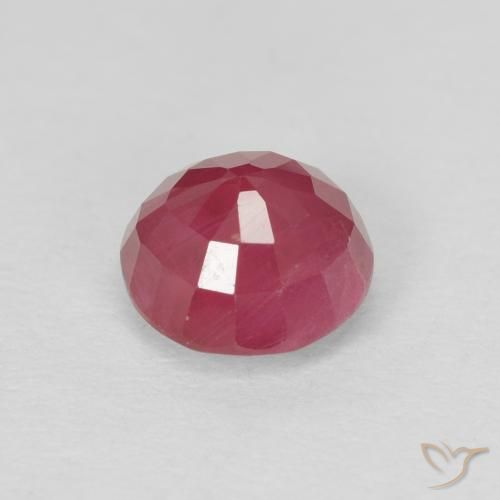 Rubi rosa avermelhado Natural 1.09ct, Redondo, VS-SI