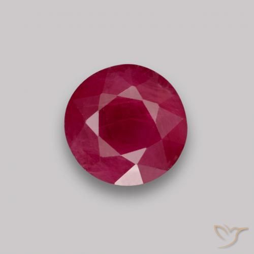 0.94ct Natural Vermelho escuro Rubi, Redondo, VS-SI