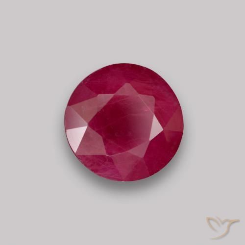 Rubi Vermelho escuro Natural 0.94ct, Redondo, VS-SI
