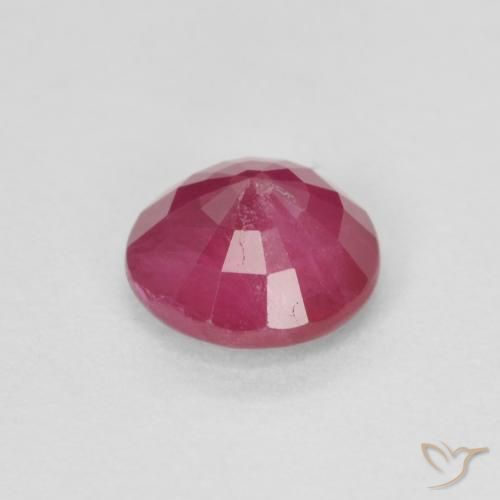 Rubi Vermelho rosado Natural 0.84ct, Redondo, VS-SI