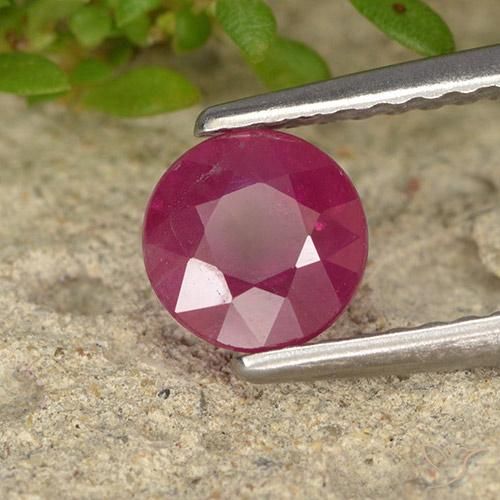 Rubi vermelho médio Natural 0.84ct, Redondo, VS-SI