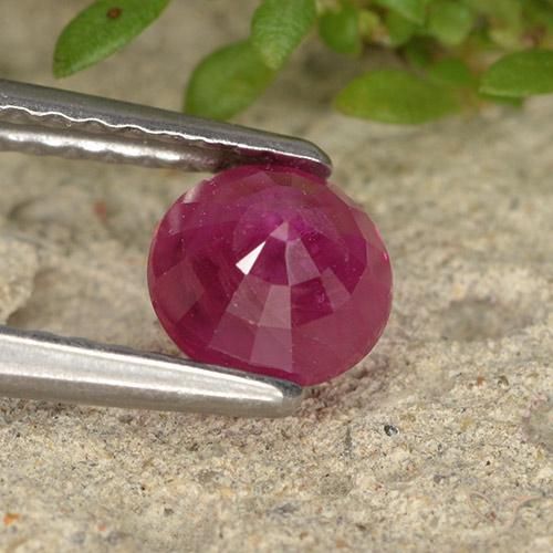 Rubi vermelho médio Natural 0.84ct, Redondo, VS-SI