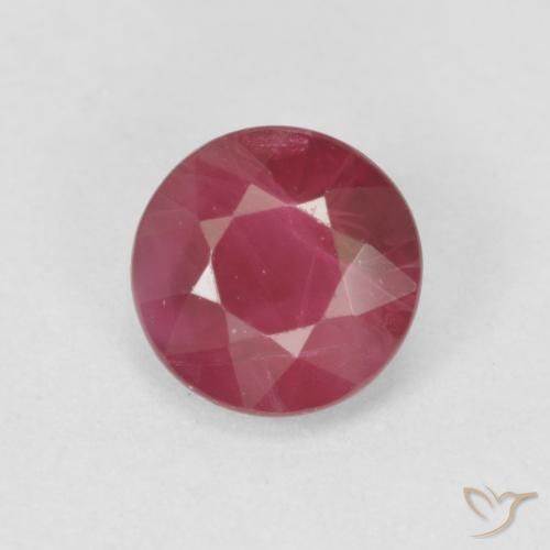 0.76ct Natural Vermelho rosado Rubi, Redondo, VS-SI