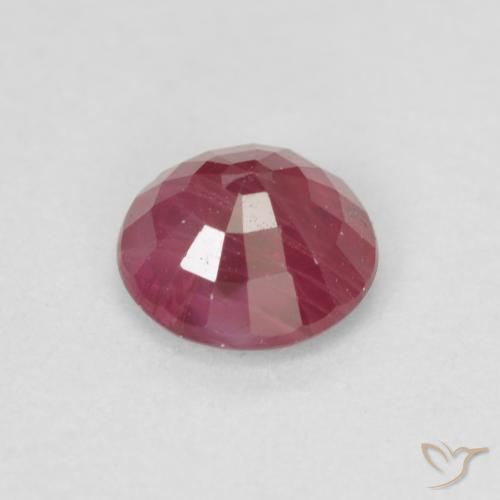 Rubi Vermelho rosado Natural 0.76ct, Redondo, VS-SI