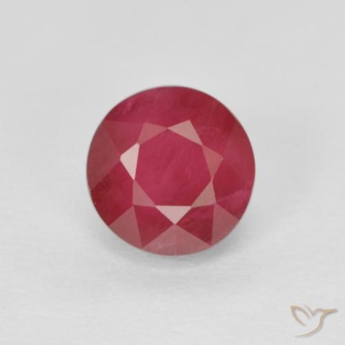 0.96ct Natural Carmesim Profundo Rubi, Redondo, VS-SI