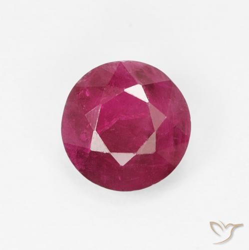 0.80ct Natural Vermelho rosado Rubi, Redondo, VS-SI