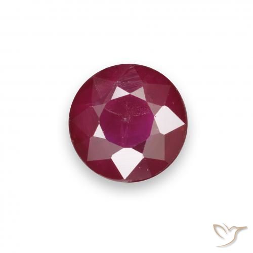 0.97ct Natural Vermelho escuro Rubi, Redondo, VS-SI