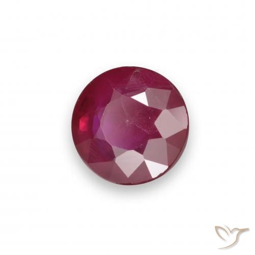 Rubi Vermelho escuro Natural 0.97ct, Redondo, VS-SI