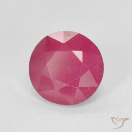 Rubi Vermelho rosado Natural 1.19ct, Redondo, VS-SI