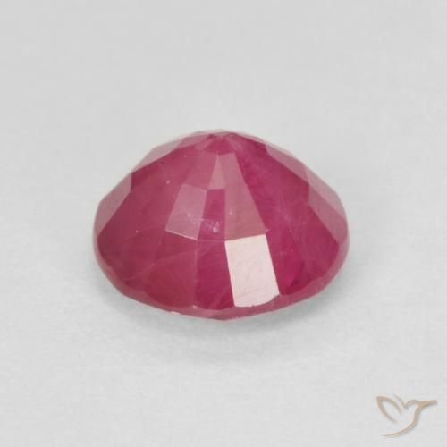 Rubi Vermelho rosado Natural 1.19ct, Redondo, VS-SI