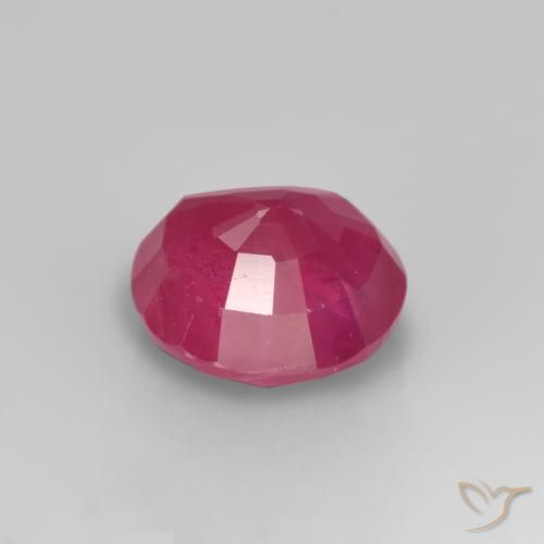Rubi Vermelho rosado Natural 0.77ct, Redondo, VS-SI