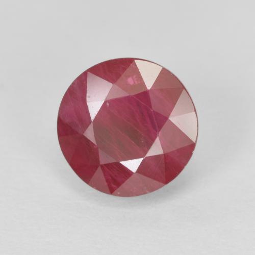 Rubi rosa avermelhado Natural 1.42ct, Corte Redondo, VS-SI