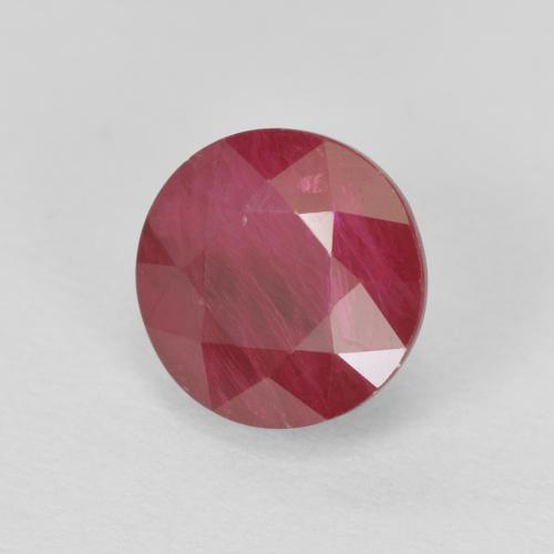 Rubi rosa avermelhado Natural 1.42ct, Corte Redondo, VS-SI