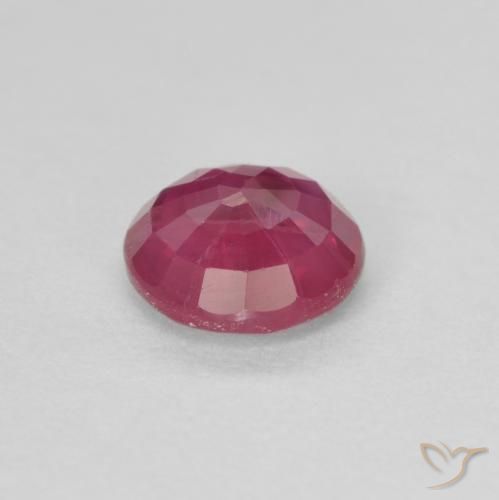 Rubi rosa avermelhado Natural 0.71ct, Redondo, VS-SI