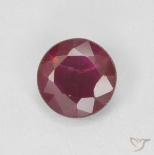 0.40ct Natural Vermelho escuro Rubi, Redondo, VS-SI