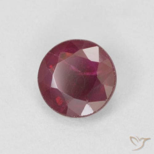 Rubi Vermelho escuro Natural 0.40ct, Redondo, VS-SI