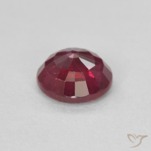 Rubi Vermelho escuro Natural 0.40ct, Redondo, VS-SI
