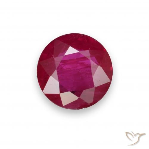 Rubi Vermelho médio-escuro Natural 0.73ct, Redondo, VS-SI