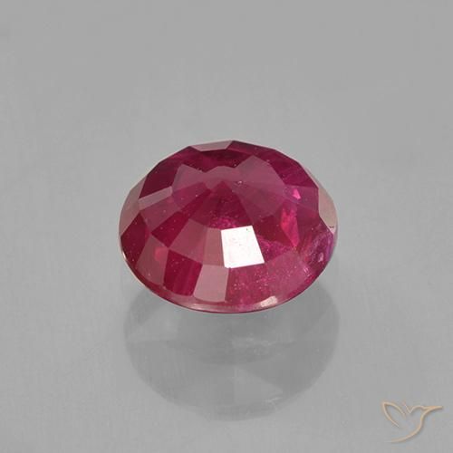 Rubi Vermelho rosado Natural 0.98ct, Redondo, VS-SI