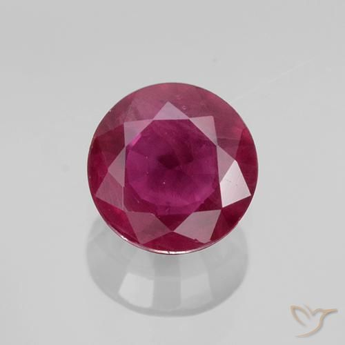 0.70ct Natural Vermelho escuro Rubi, Redondo, VS-SI