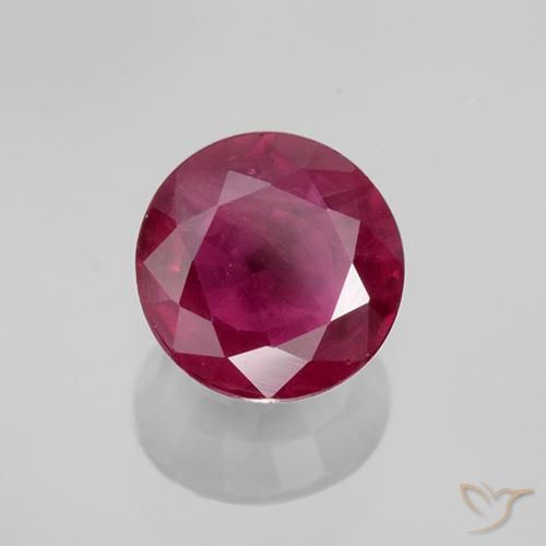 Rubi Vermelho escuro Natural 0.70ct, Redondo, VS-SI