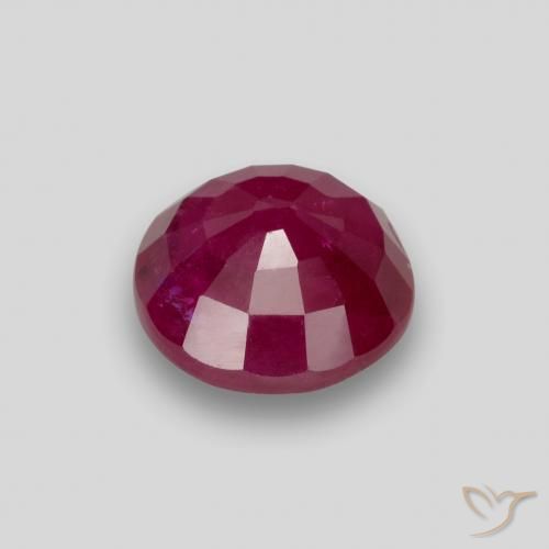 Rubi rosa avermelhado Natural 0.90ct, Redondo, VS-SI