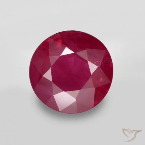 0.92ct Natural Vermelho escuro Rubi, Redondo, VS-SI