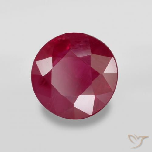 Rubi Vermelho escuro Natural 0.92ct, Redondo, VS-SI