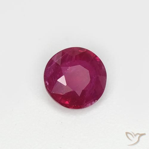 Rubi vermelho médio Natural 0.64ct, Redondo, VS-SI