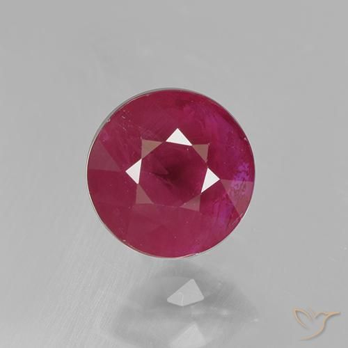 0.96ct Natural vermelho médio Rubi, Redondo, VS-SI