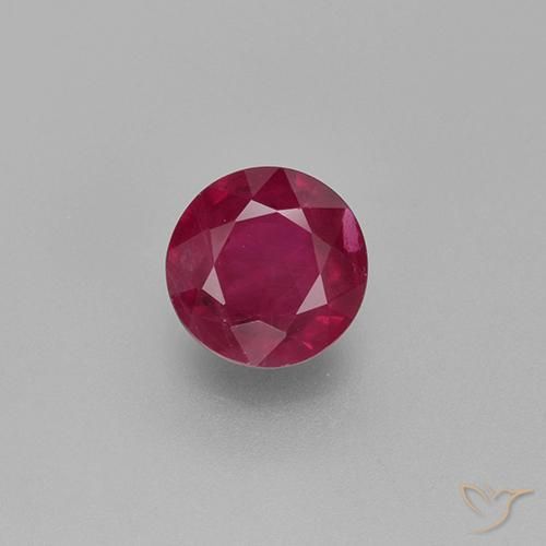 0.82ct Natural Vermelho rosado Rubi, Redondo, VS-SI