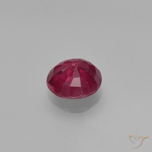 Rubi Vermelho rosado Natural 0.82ct, Redondo, VS-SI