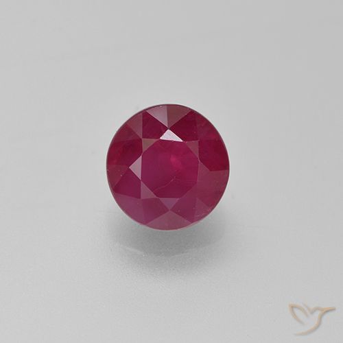 1.11ct Natural vermelho médio Rubi, Redondo, VS-SI